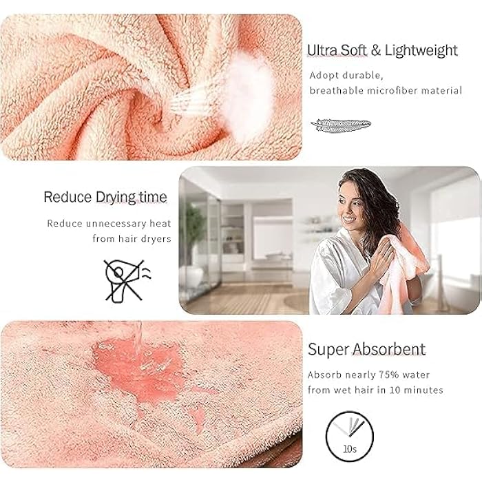 Hair Towel Hair Drying Shower Wrap Quick Dry Microfiber Multicolor Cotton Fresh One Size - Image 5